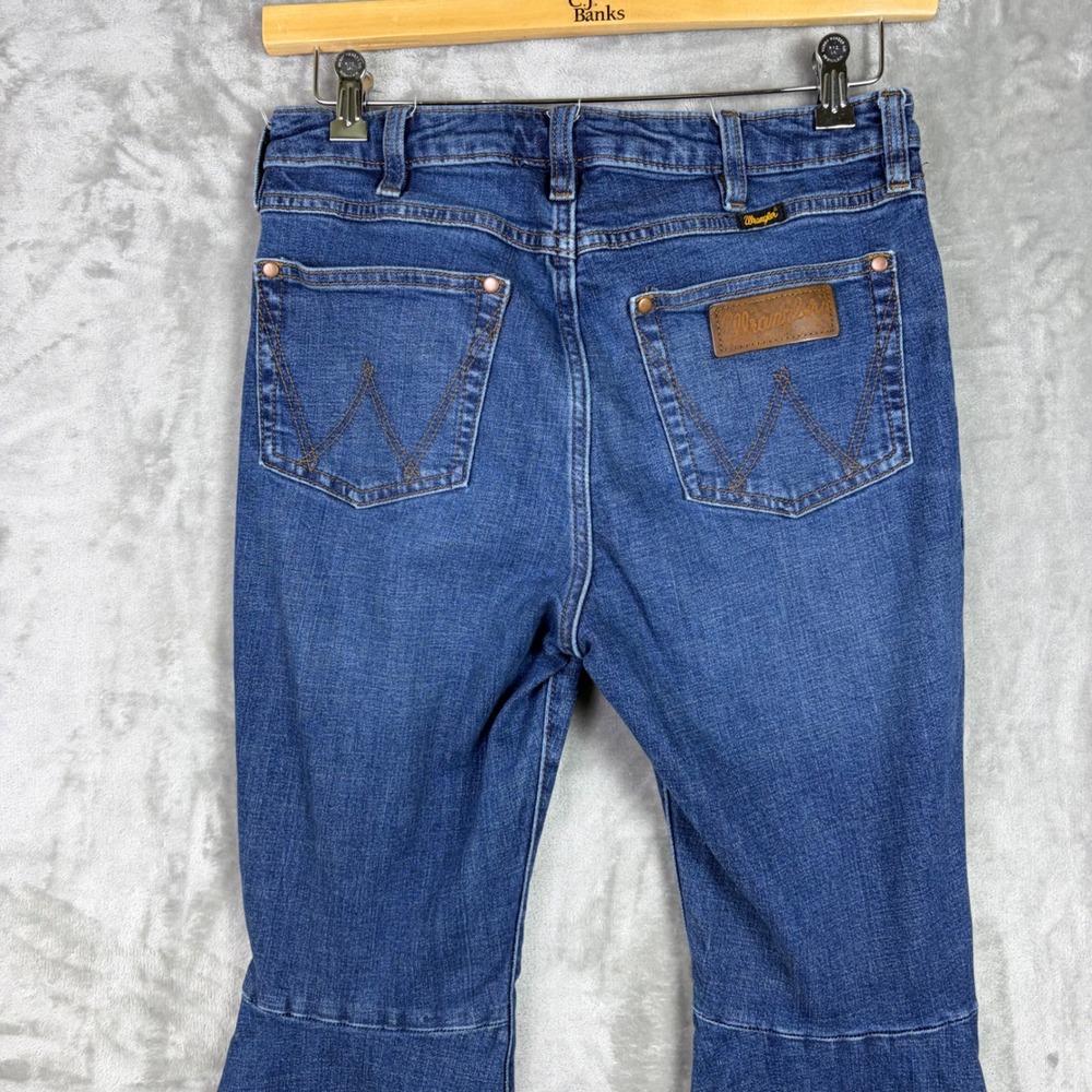 Wrangler Retro Trumpet Flare Jeans 29x32 High Rise Bell Bottom Blue Denim Pants - Picture 4 of 13